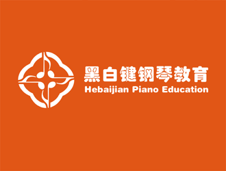 譚家強的黑白鍵鋼琴教育logo設計