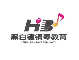 鄭國麟的黑白鍵鋼琴教育logo設計