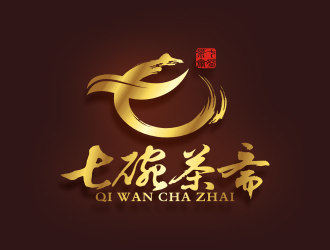 楊福的七碗茶齋茶館logo設計