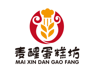 向正軍的麥醒蛋糕坊logo設計