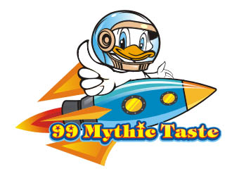 楊福的99 Mythic Taste（一只開飛機/火箭的鴨子）logo設計