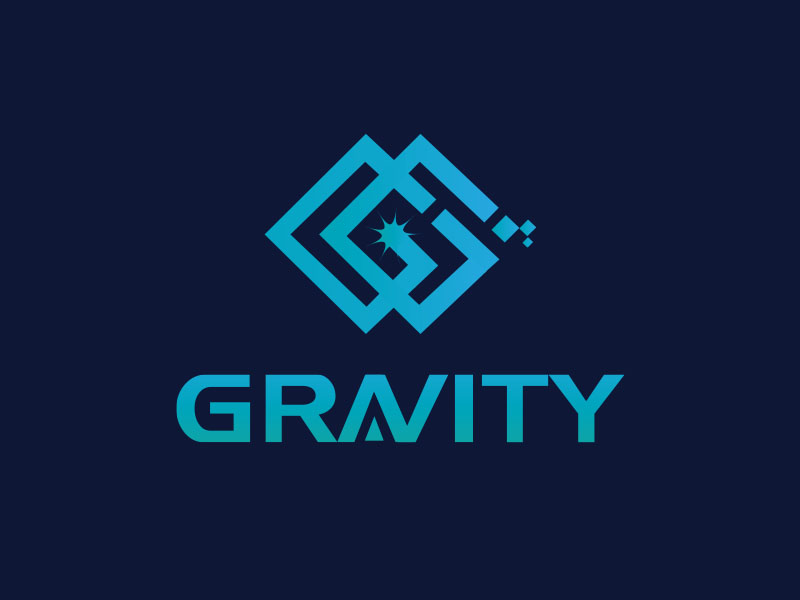 朱紅娟的GRAVITY SPACE黑白色logo設計