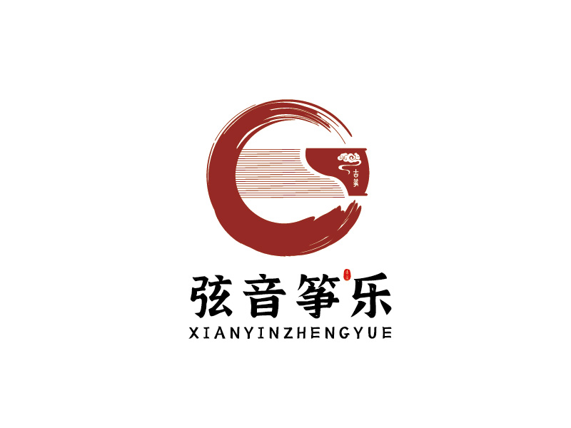 李寧的弦音箏樂古箏培訓學校logo設計